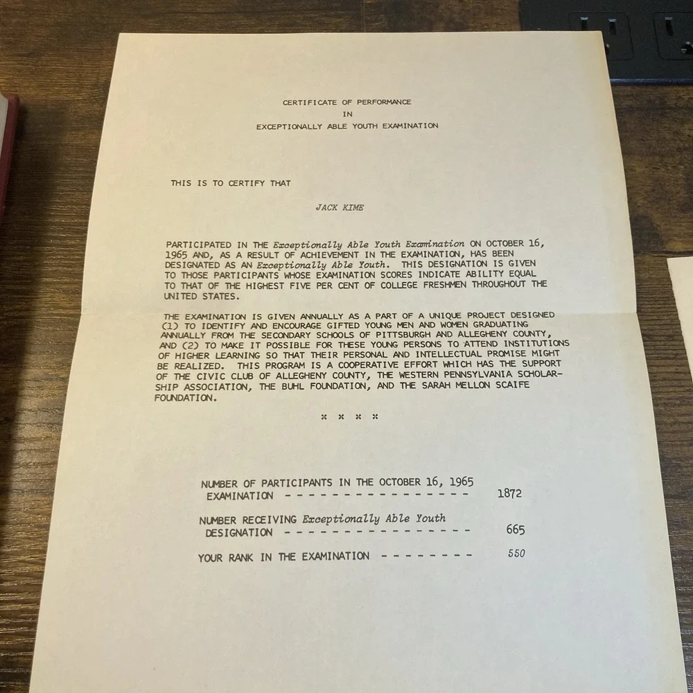 The Harvard Prize Book 1965 Bentinck Smith + Award Paperwork Pittsburgh PA‎
